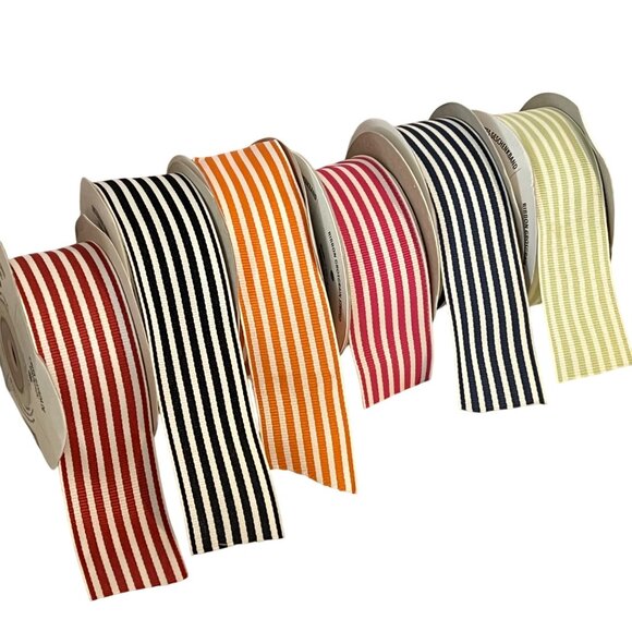 Stampin Up! Grosgrain Ribbon Spool Striped Retired Colors Lot 1 1/4" - Picture 2 of 8
